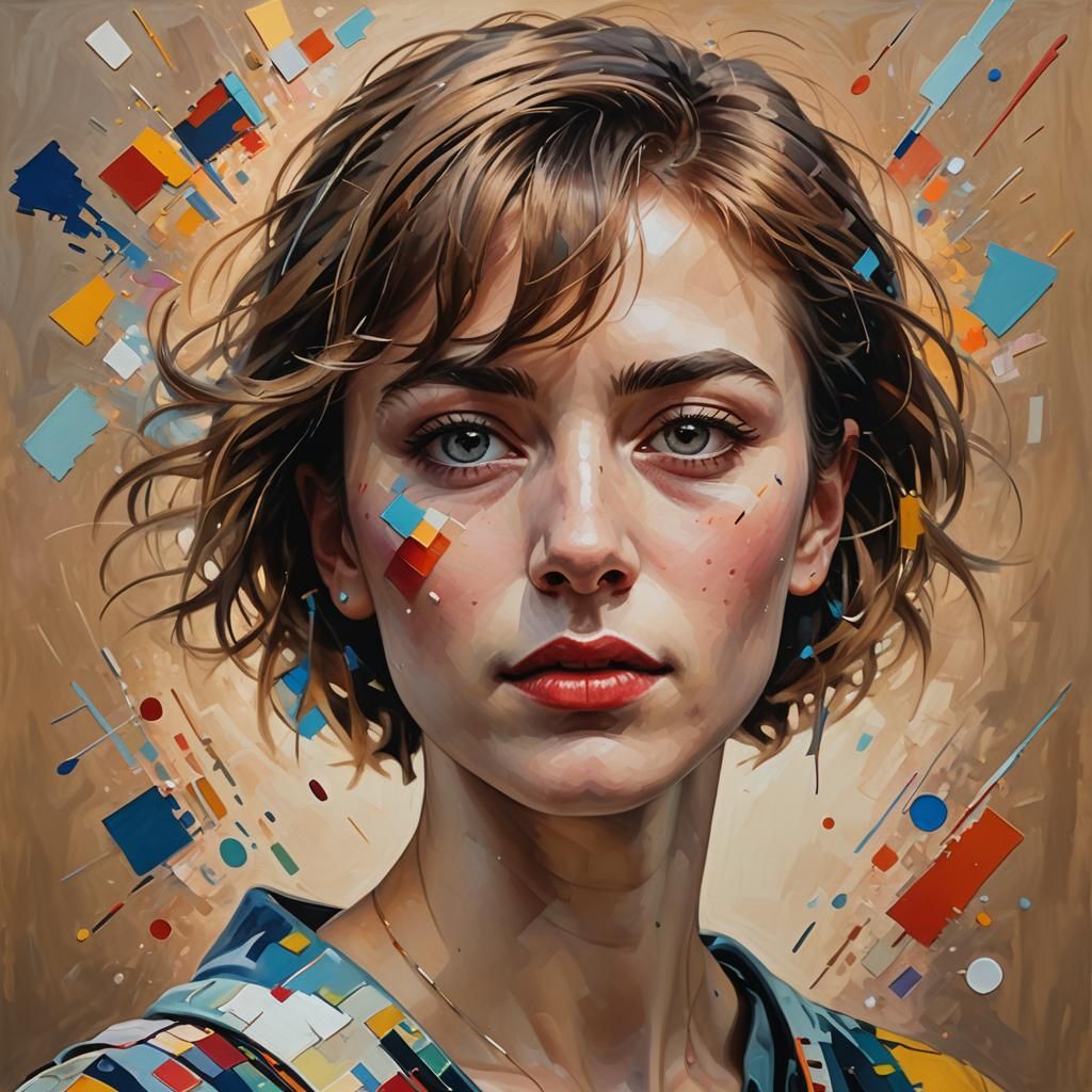 Detailed Portrait in Hyperrealistic Splash Art Style
