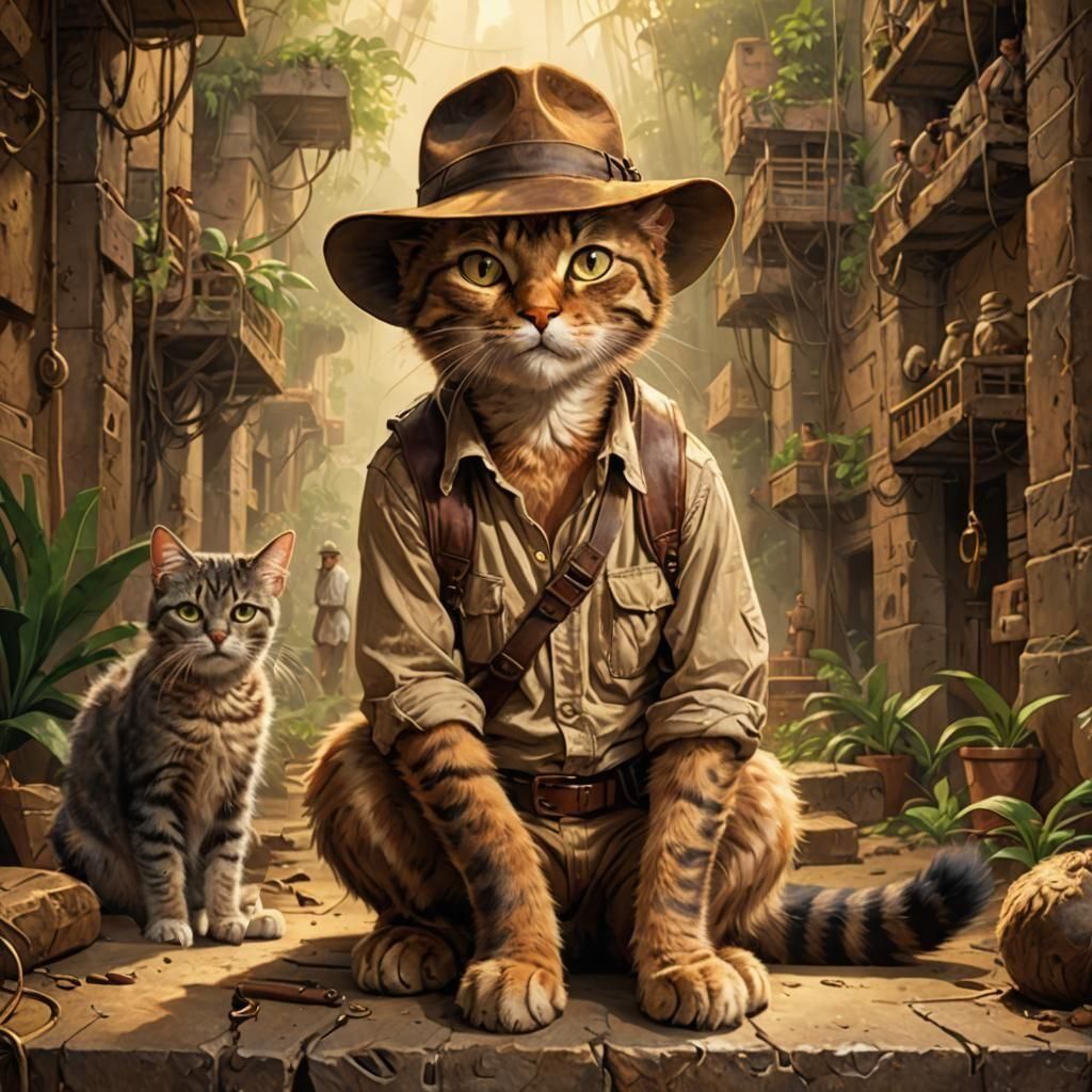 Indiana Jones and Fluffy Cat Adventure