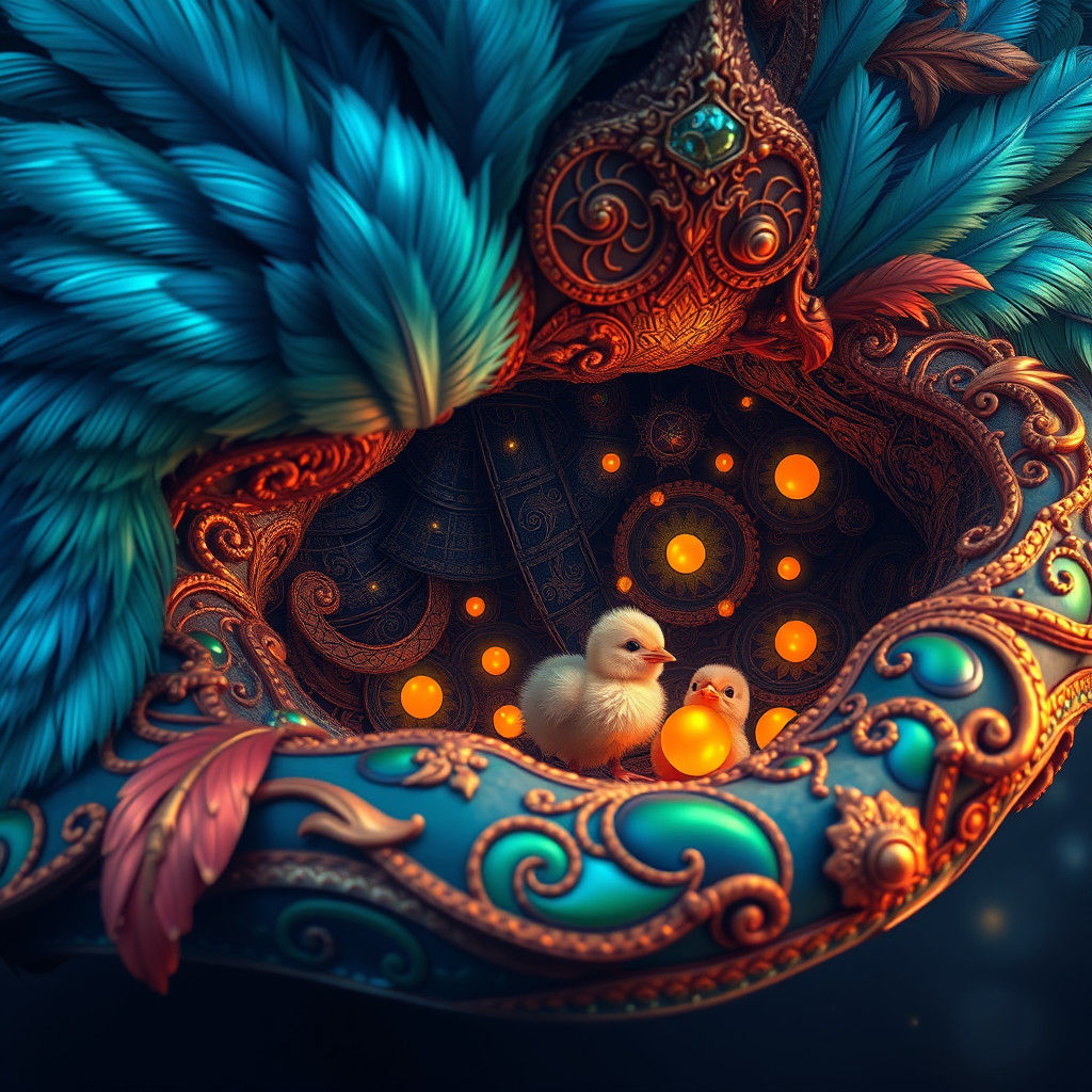 Majestic Hat with Chick, a Fantasy Matte Painting