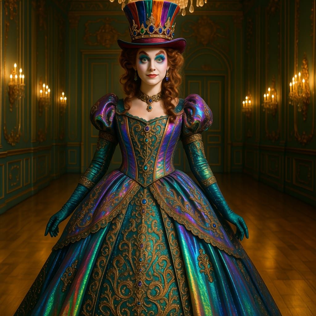 Alice in Wonderland's Mad Hatter Ball Gown in Ballroom