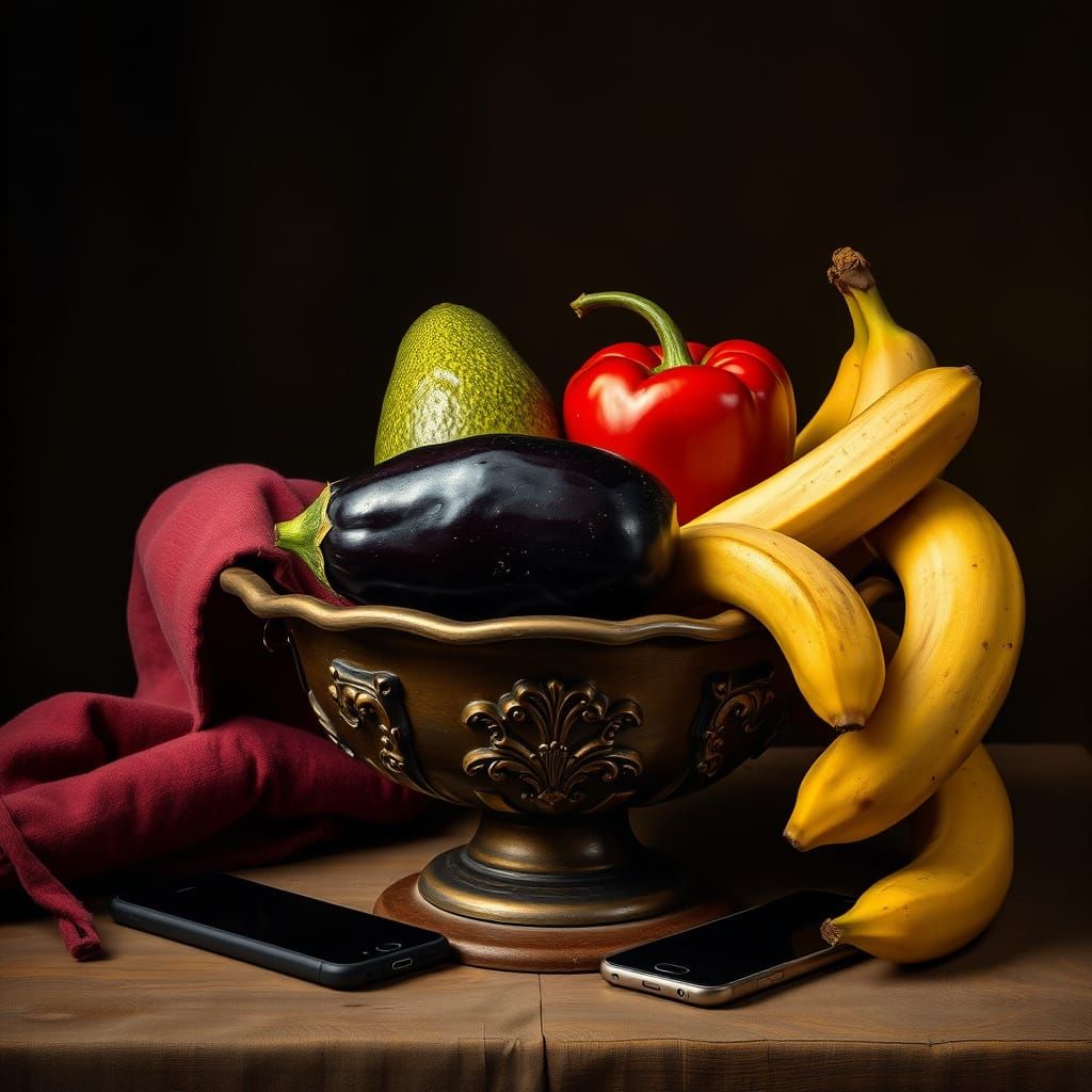 Golden Hour Still Life in Opulent Digital Realism