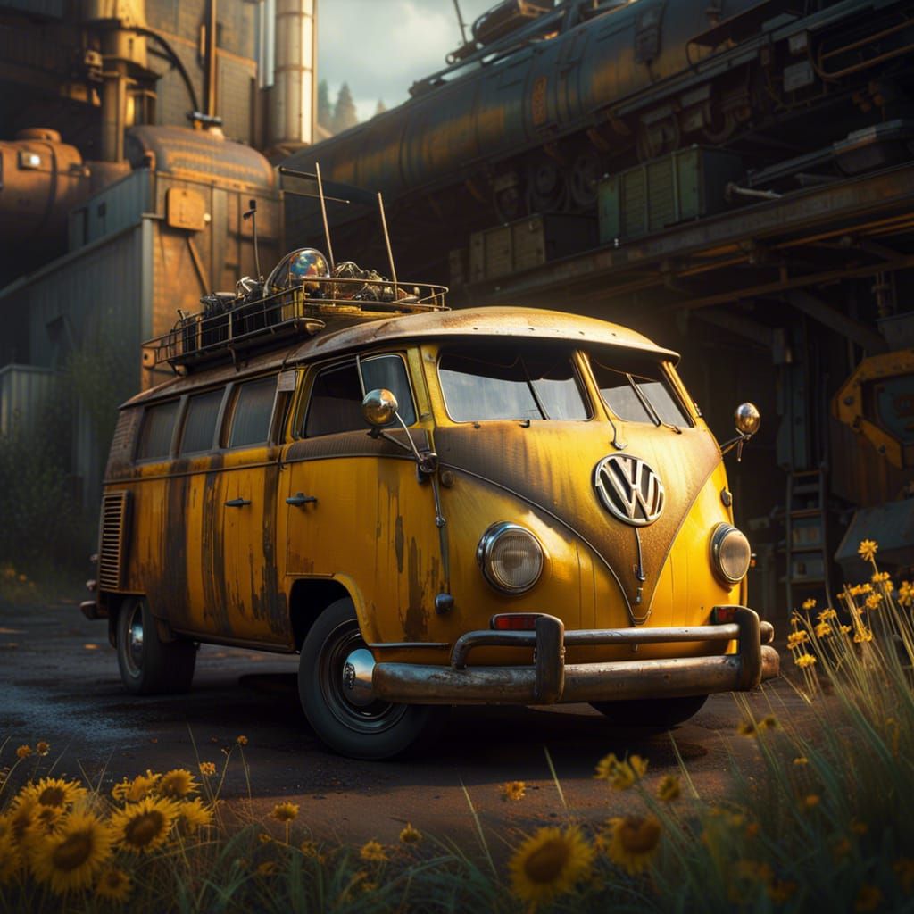 Bumblebee is insanely rusty and screwed old VW Van