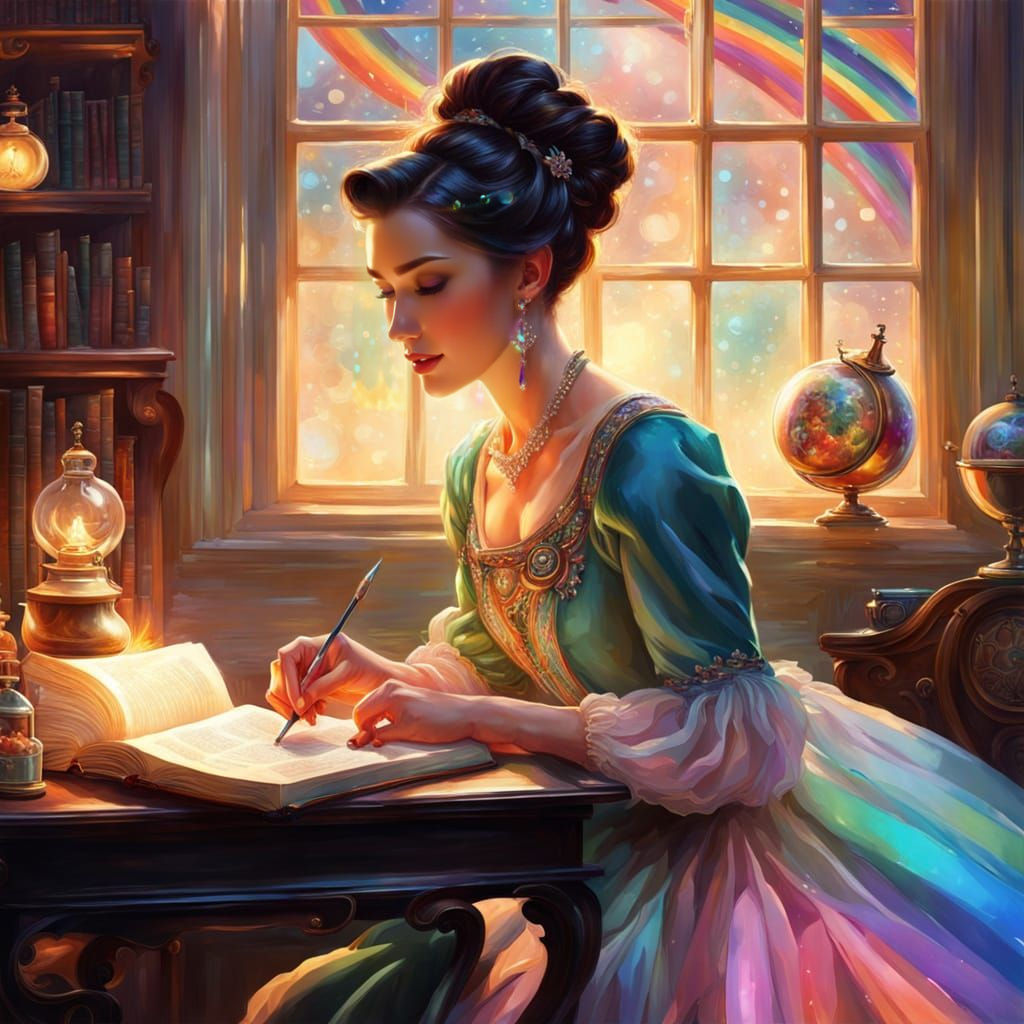 Whimsical Wizard's Lair in Vibrant Hyper-Realism