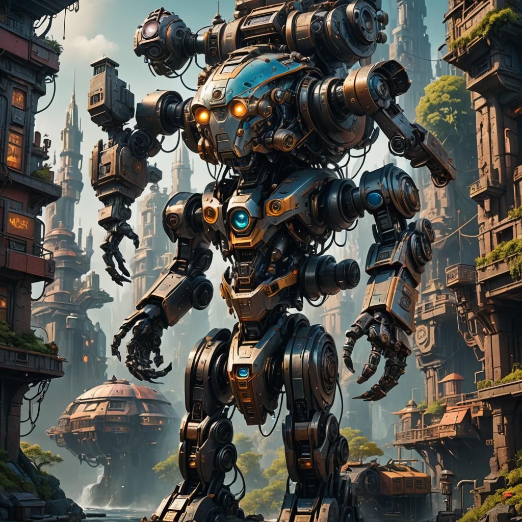 Detailed Robot World Matte Painting