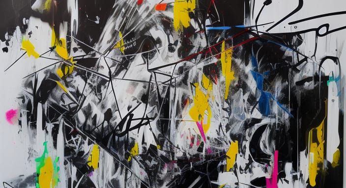 Energetic Abstract Graffiti Art in Futura Style
