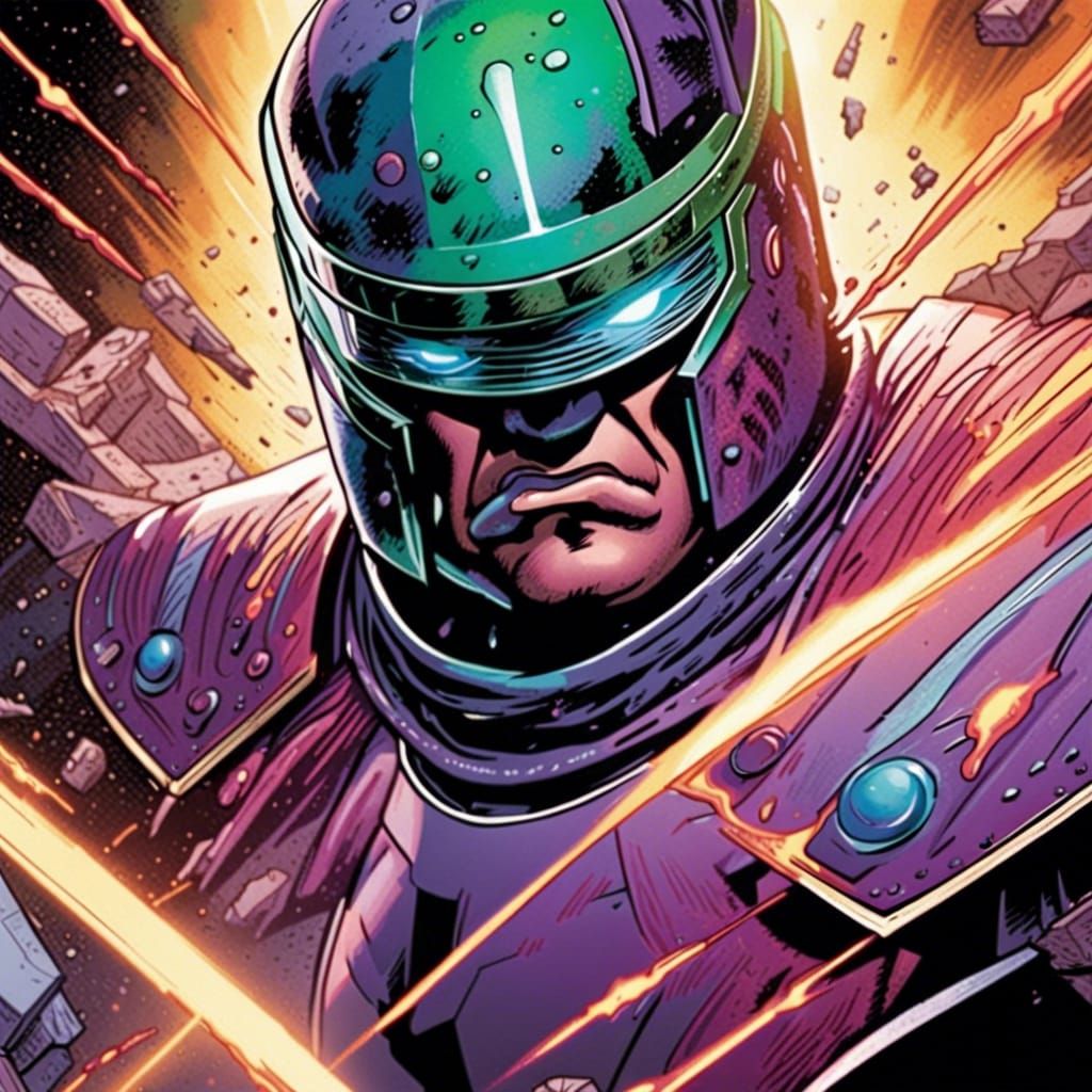 Kang the Conqueror Destruction in Hyperrealistic Comic Art