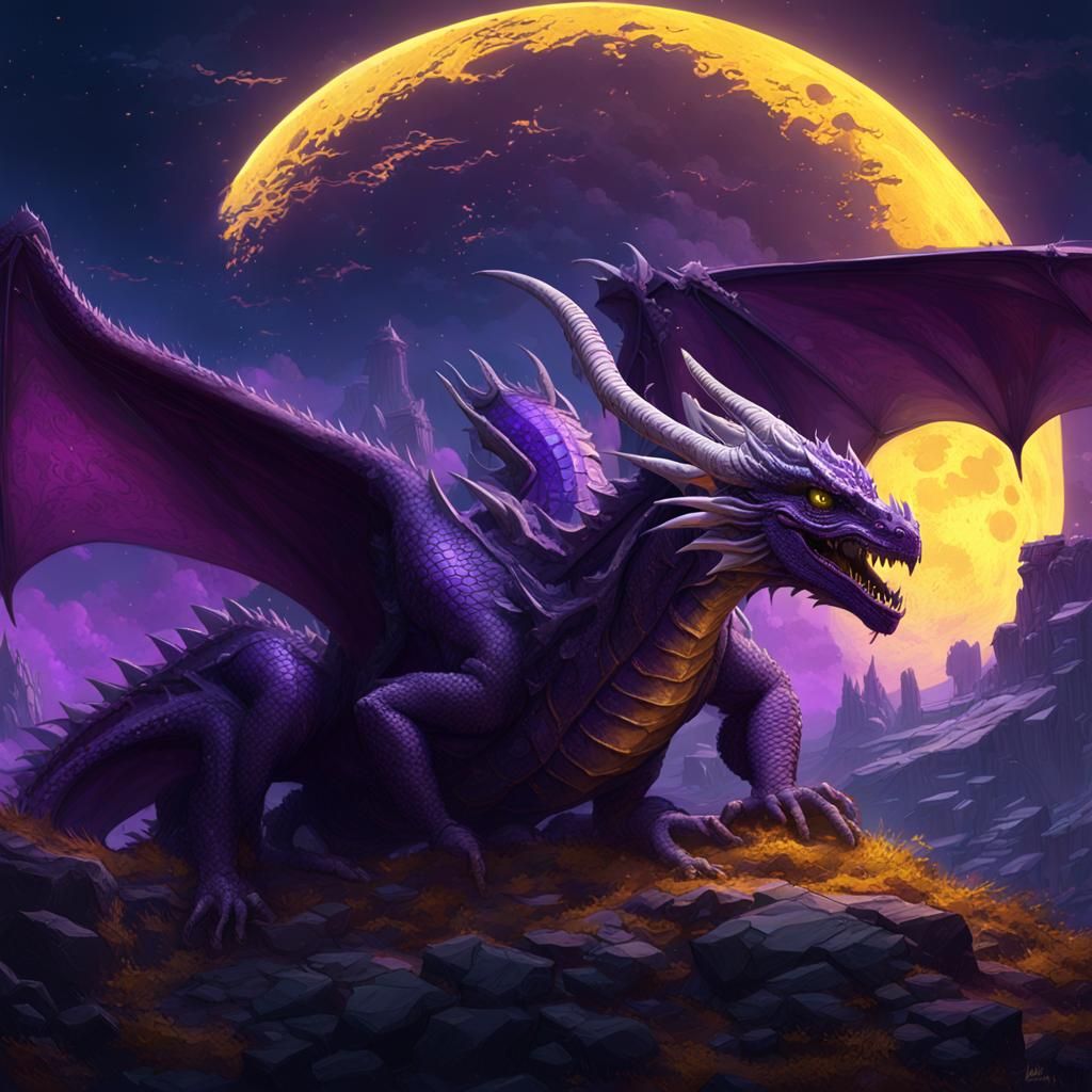 Dragons at the Moon: Dark Fantasy Concept Art