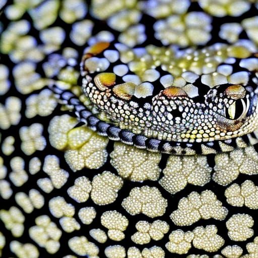 Detailed Macro View of Colorful Gecko Eye