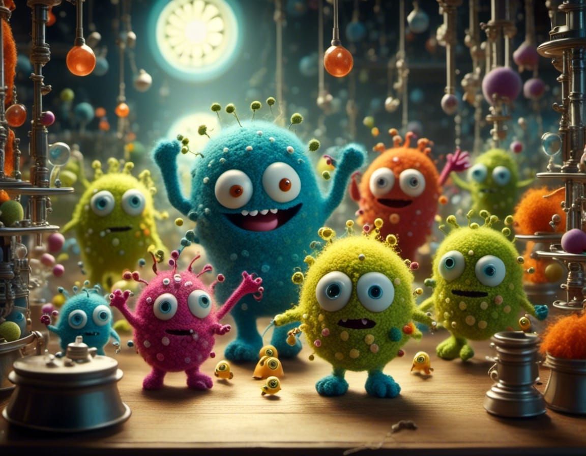 Adorable Baby Monsters Mischief in Science Lab
