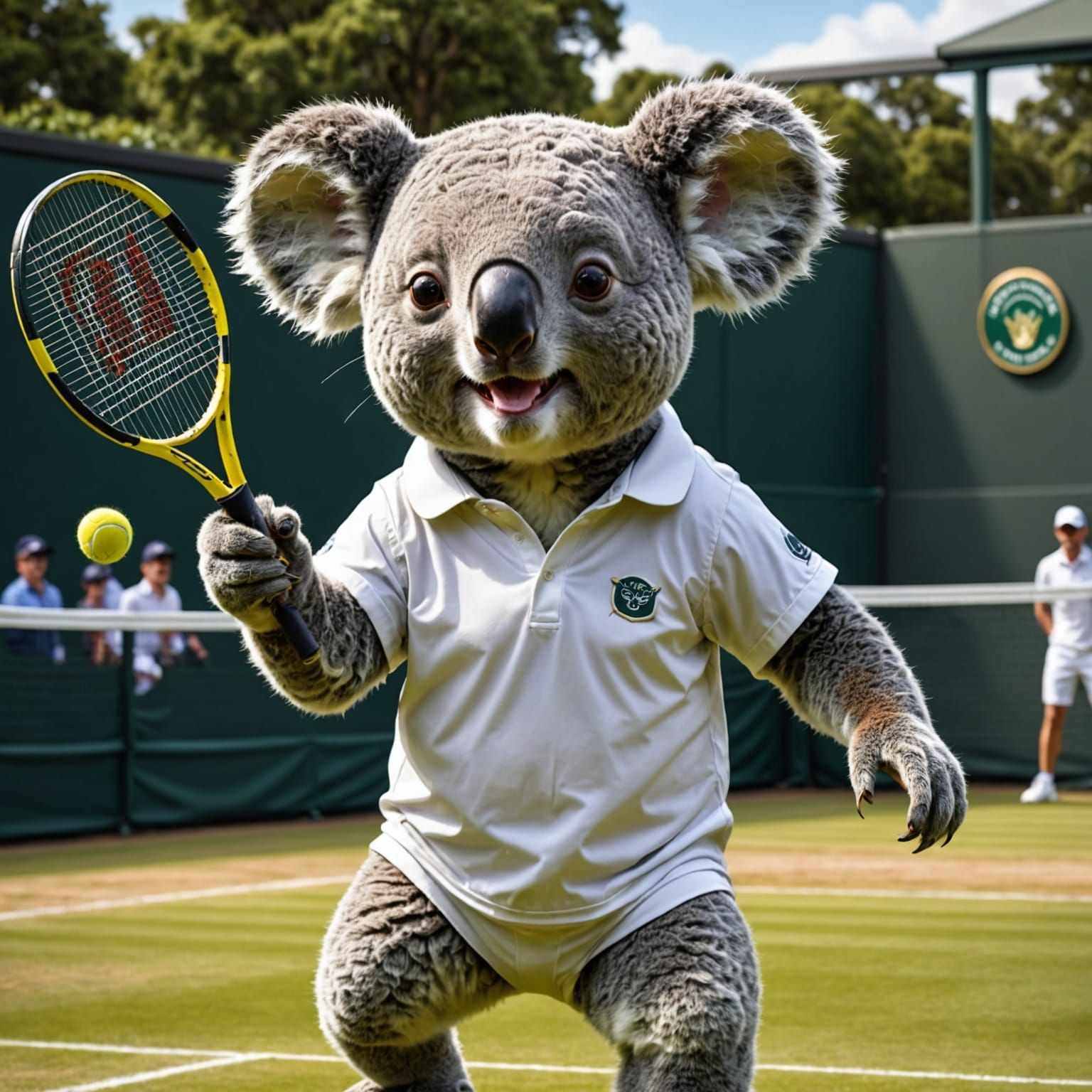 Hyperrealistic Koala Plays Tennis at Wimbledon