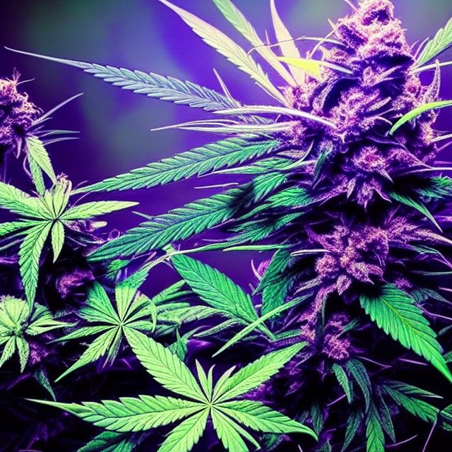 Detailed Marijuana Leaf Close-Up