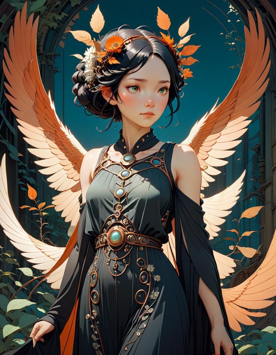 Demeter and Nyx: Ghibli-Style Fantasy Portrait