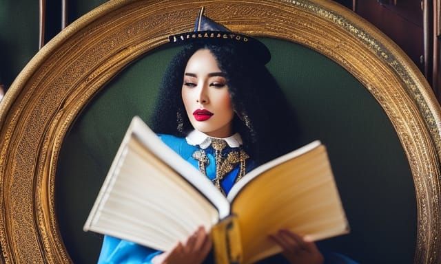 Modern Witch in Castle with Witchers and Bard