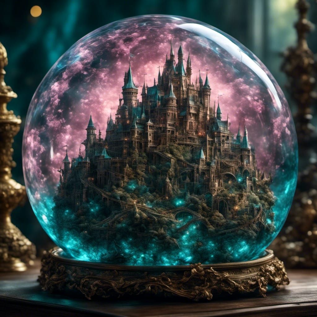 Fantasy Castle in Glass Sphere