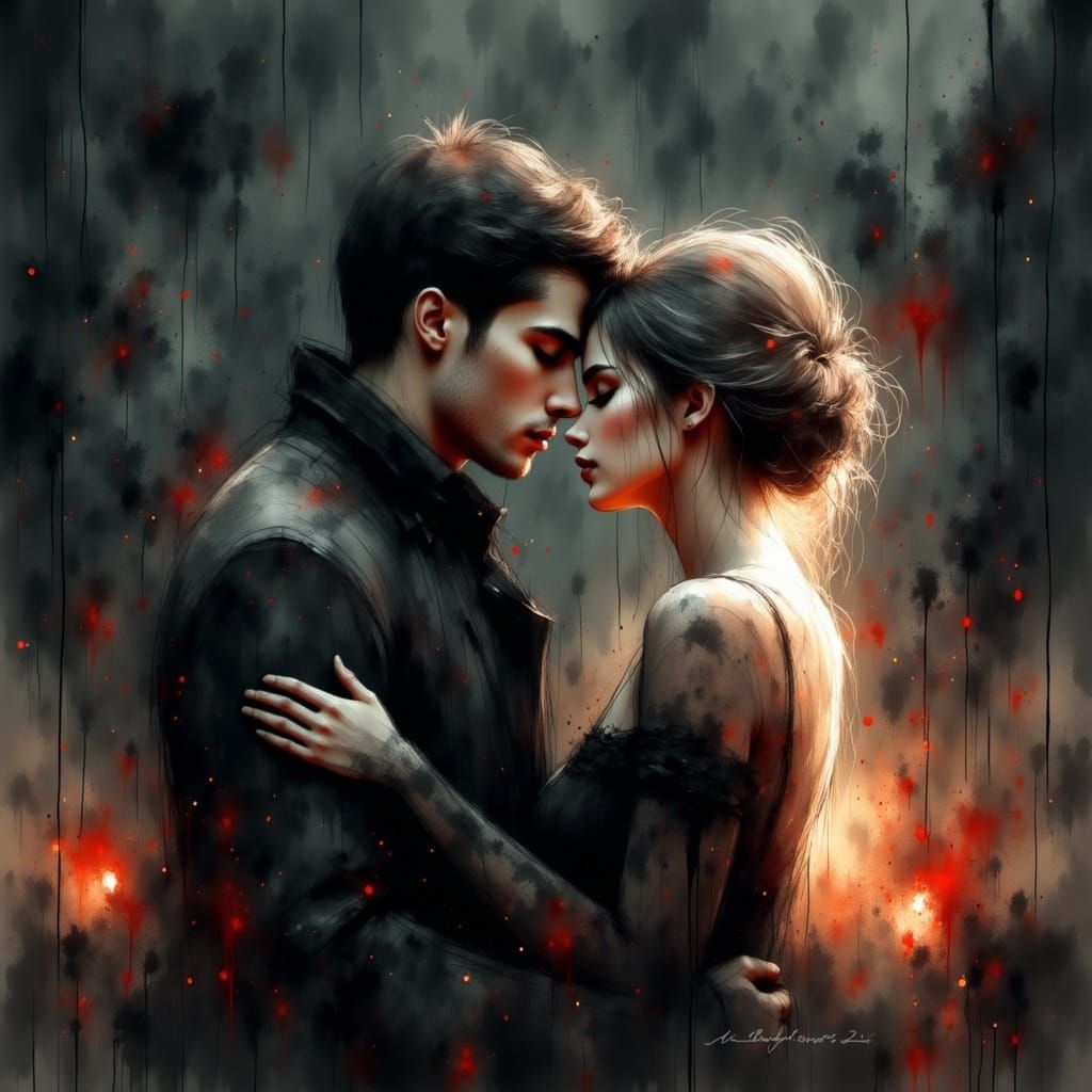 Ethereal Moonlit Encounter in a Fantastical Landscape