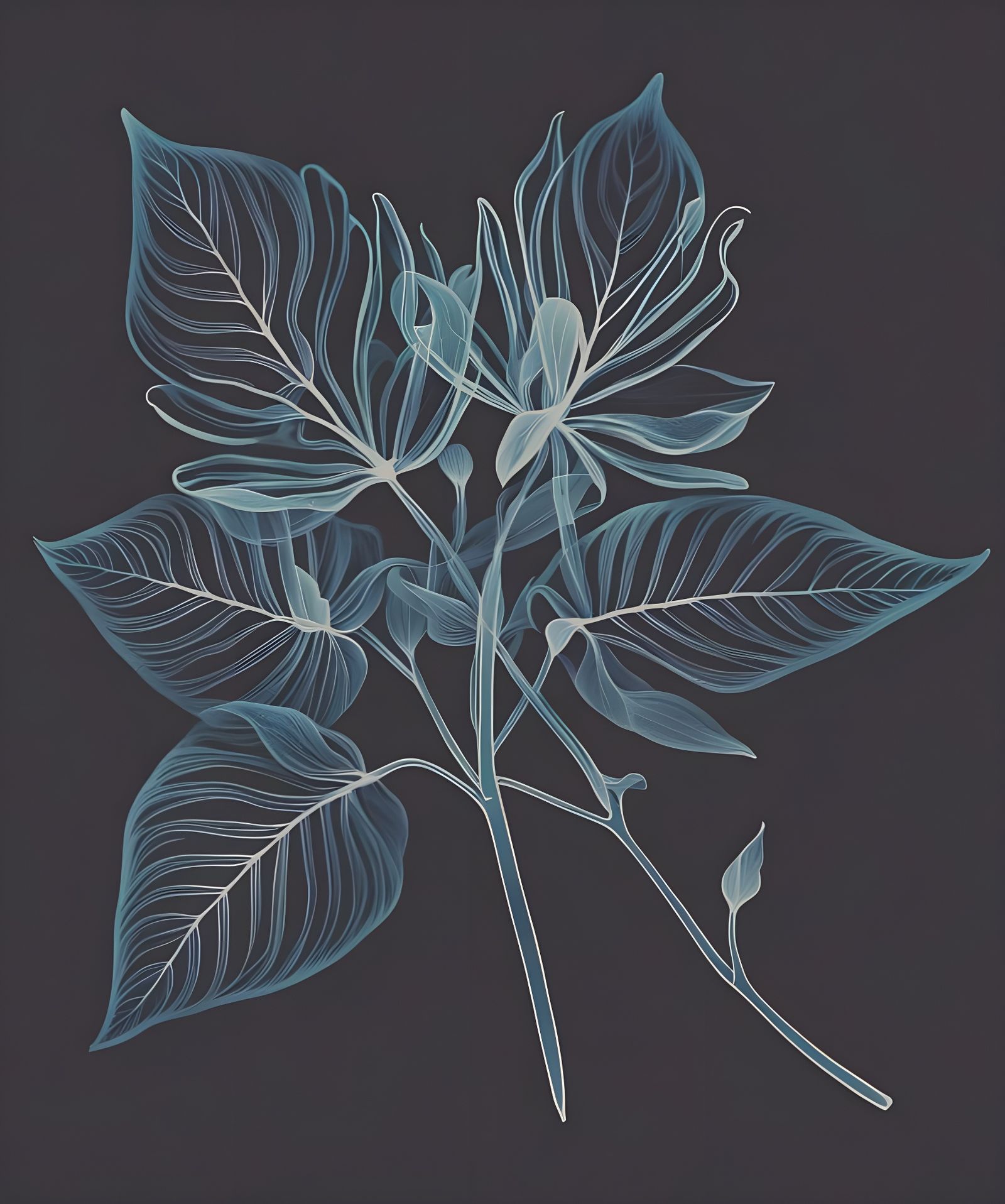 Botanical Flora X-Ray Vector Art