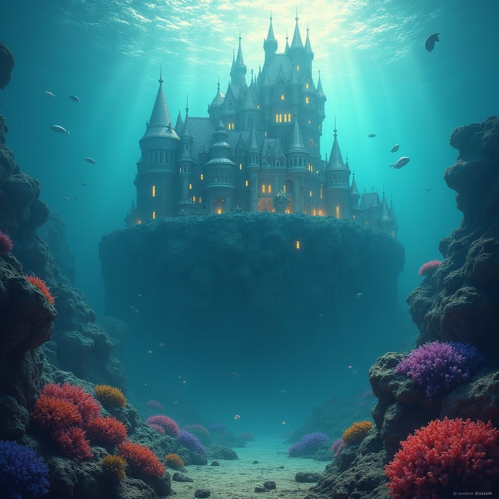 Underwater Castle: Hyper-Realistic Matte Painting