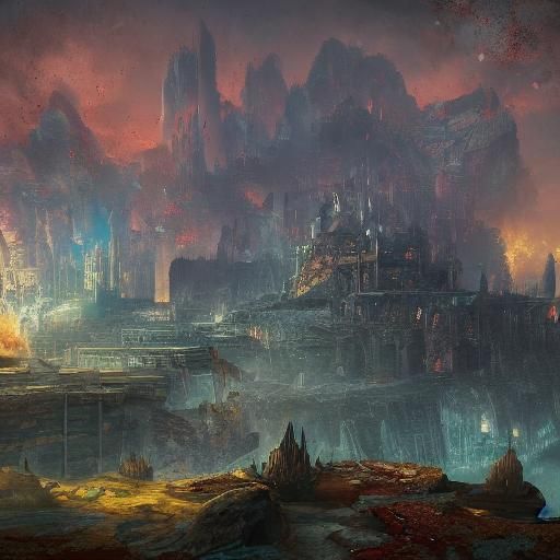 Dark Fantasy Knife Scene in Matte Painting Style