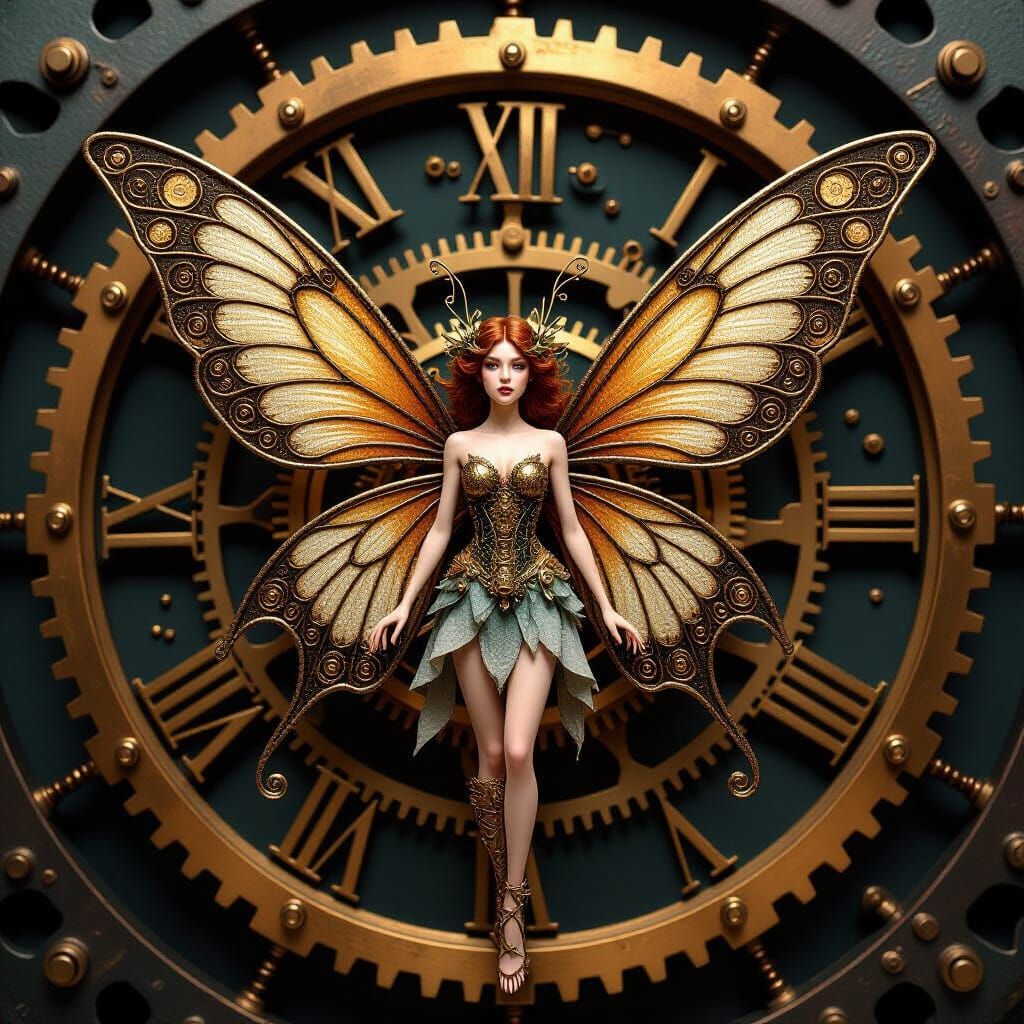 Mechanical Fairy with Clockwork Machinery