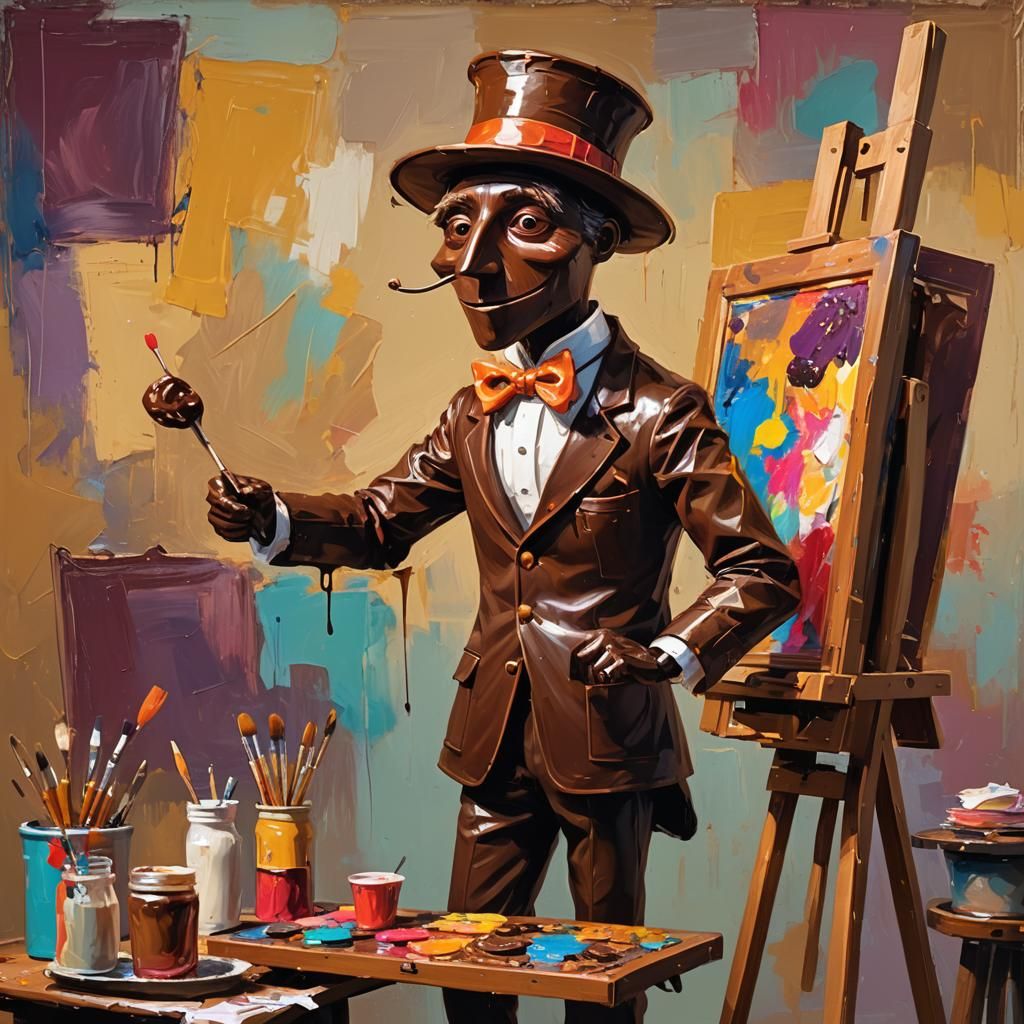 Chocolatini Paints AiRTboT Portrait in Whimsical Digital Art