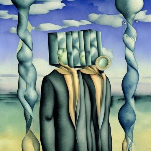 Sardines' Surreal Trip: Watercolor Dreamcore Art