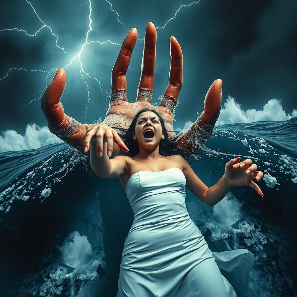 Eldritch Horror's Cthulhu Hand Grasps a Terrified Woman