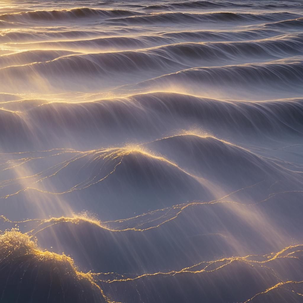 Peaceful Sunrise Over the Ocean as Oil Painting