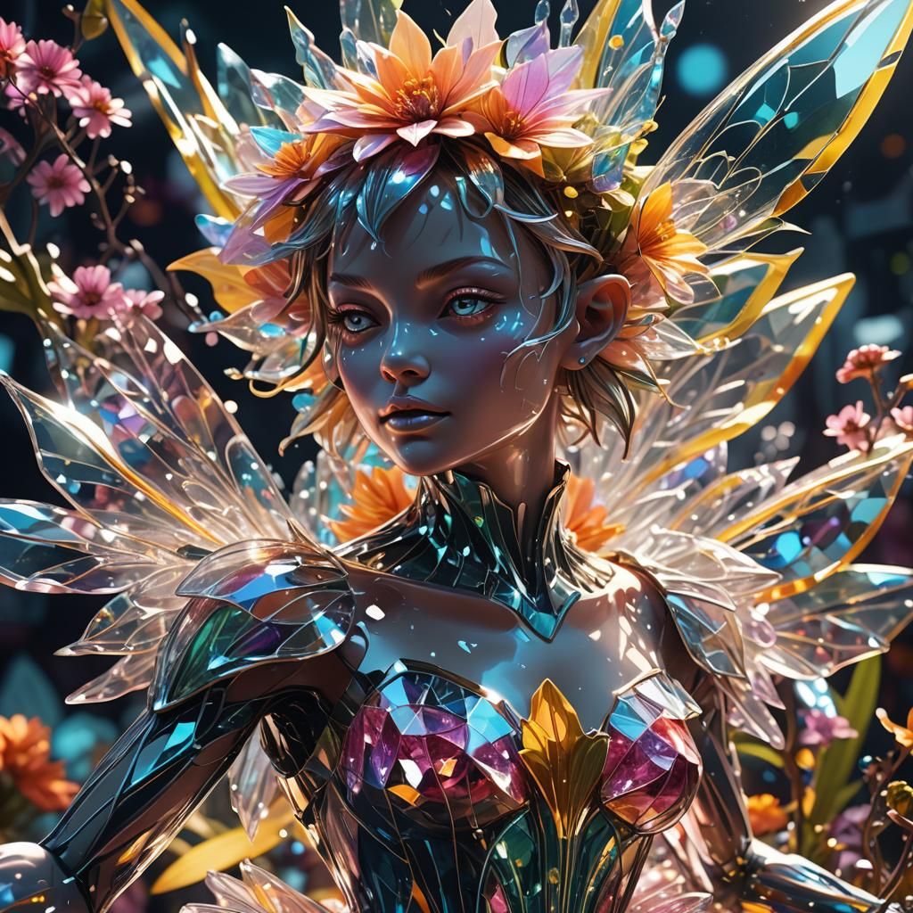 Futuristic Fairy Flower in Surreal Digital Art
