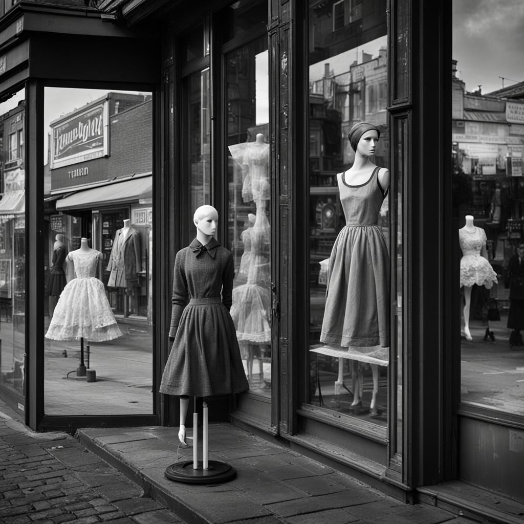 Unsettling Surreal Scene: Mannequin and Woman