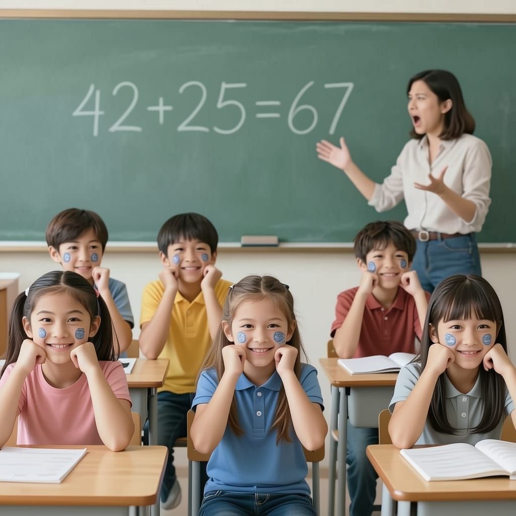 Classroom Scene: Teacher Yells as Students Do 67 Meme