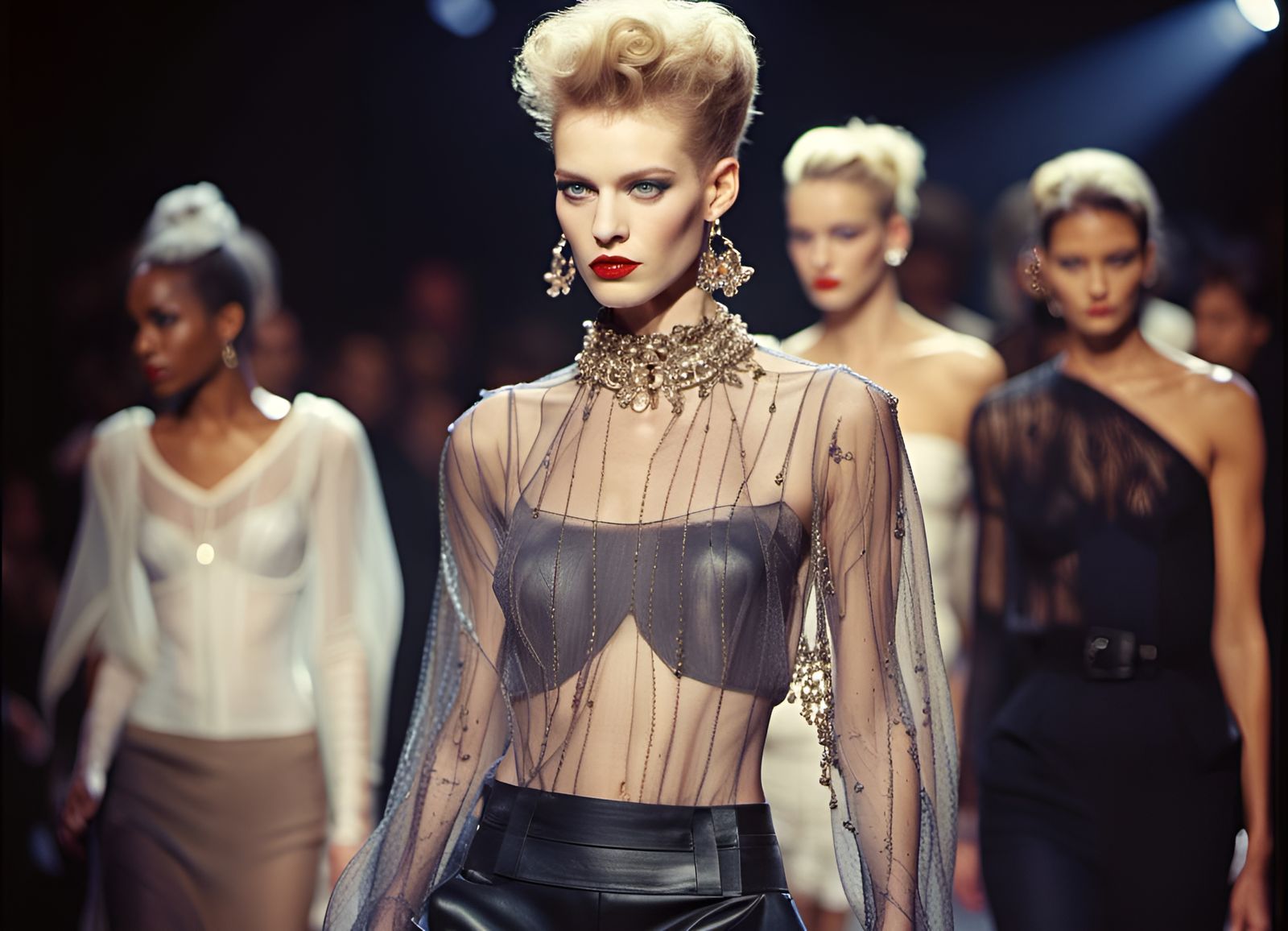 1990s Paris Fashion Show: Sheer Couture