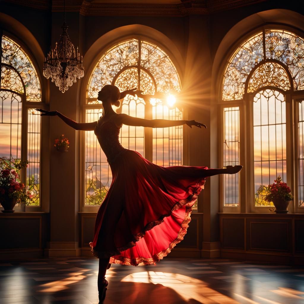 Medieval Ballerina Statue in Dining Room, 8K
