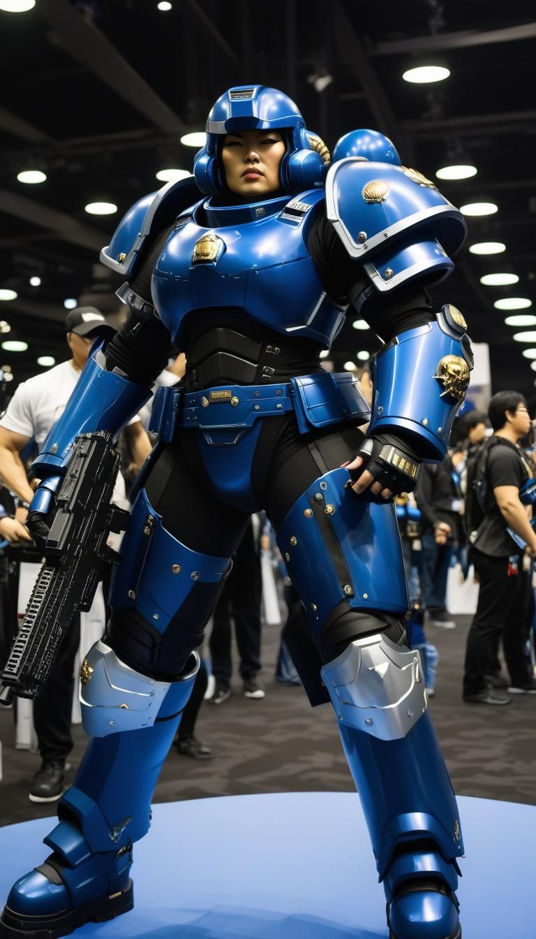 Japanese female Space Marine cosplay