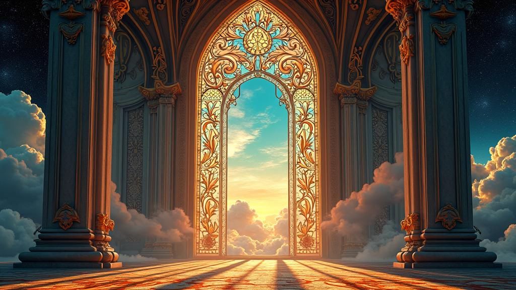 Ornate Stained Glass Window in Digital Matte Painting