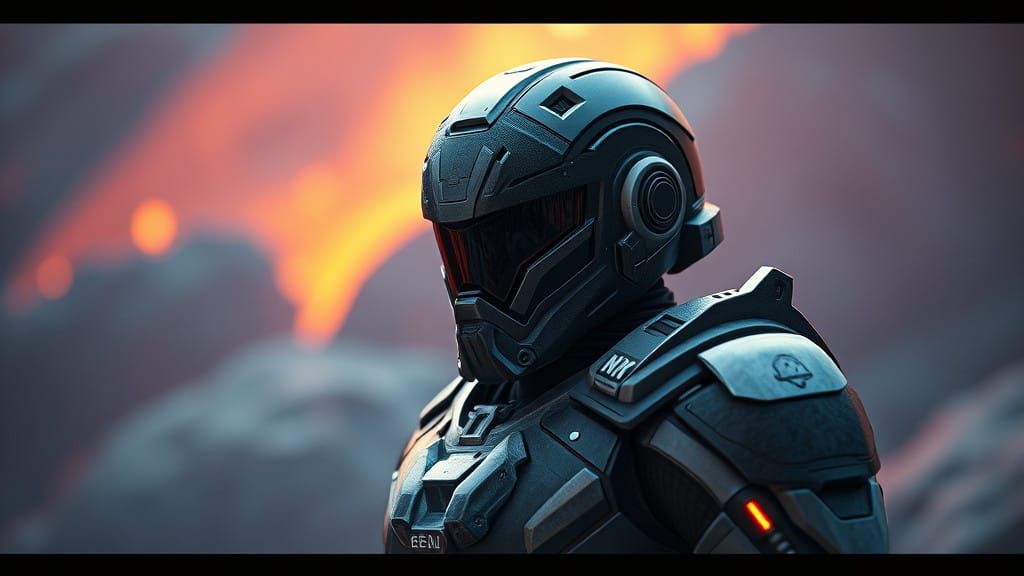 Visually Stunning N7 Armor in Hyperrealistic Film-Still Styl...