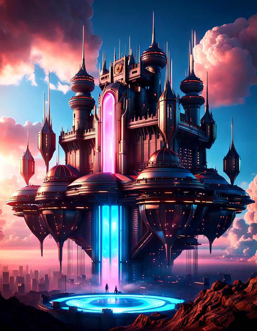 Futuristic Cyber Castle