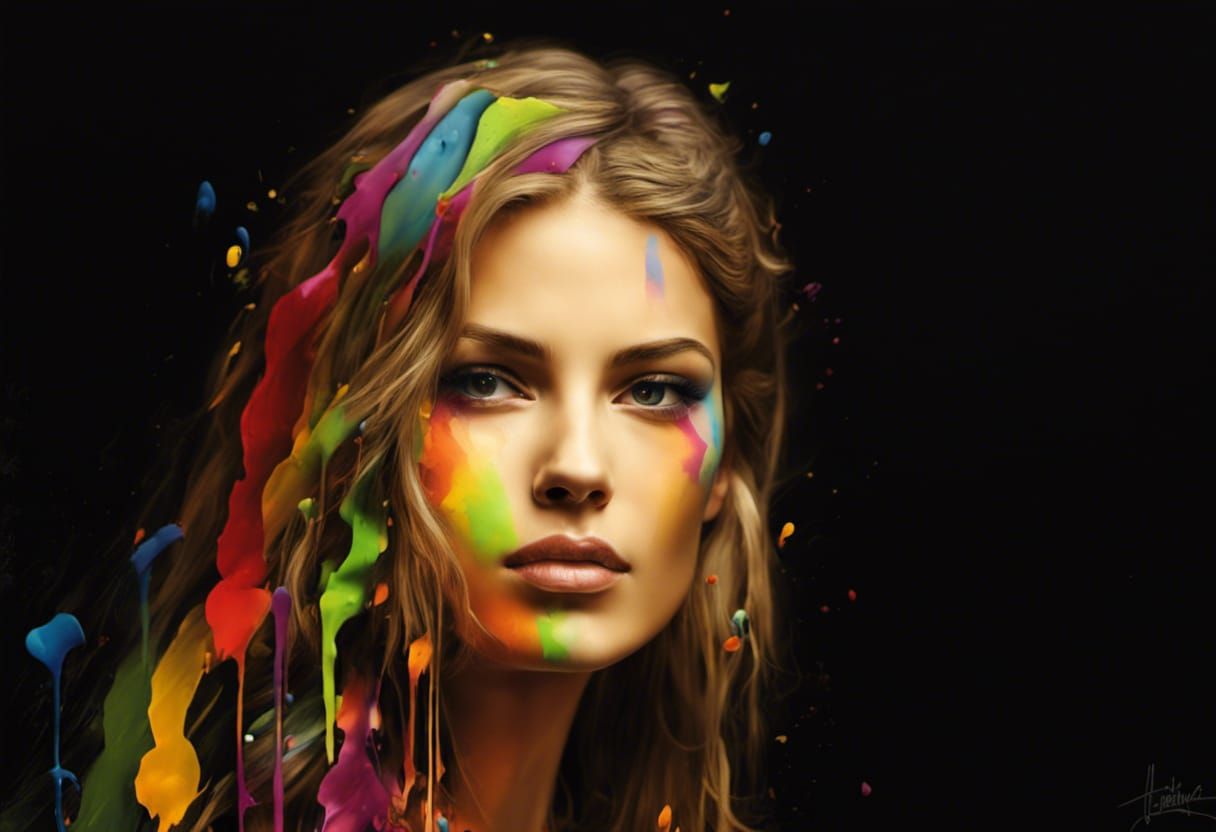 Rainbow Sheet Music Graffiti Art in Street Style