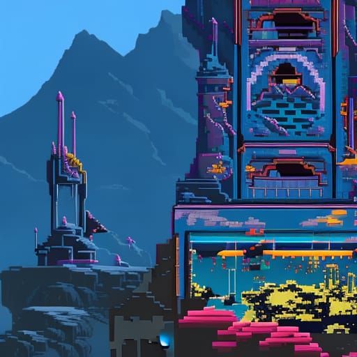 8-Bit Arcade Game Splash Screen in Graffiti Art Style