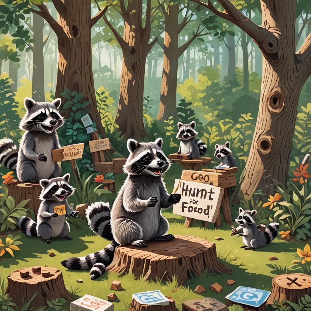 Bobby Raccoon's Hunting Adventure: A Children's Illustration