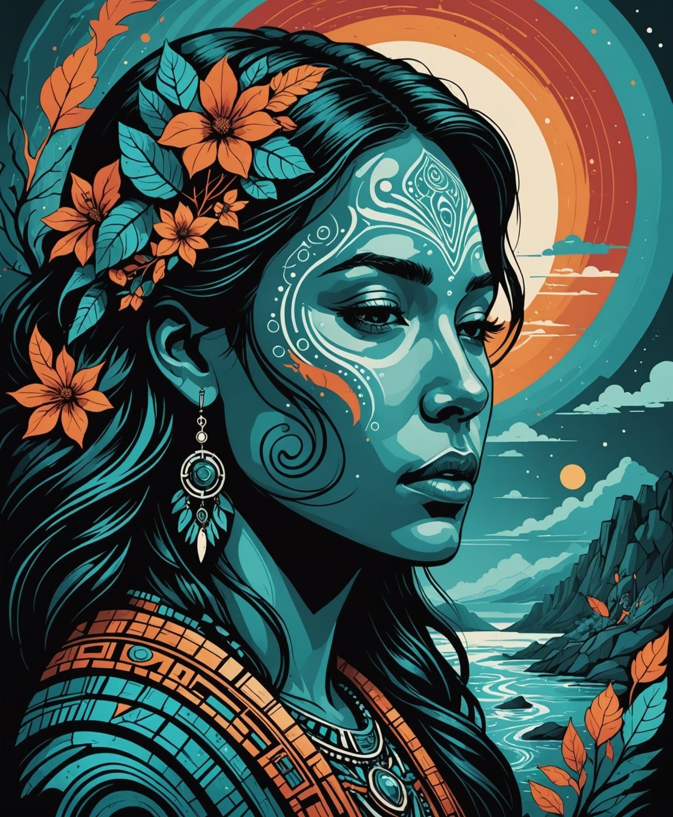 Emotional Depths in Indigenous Art Style