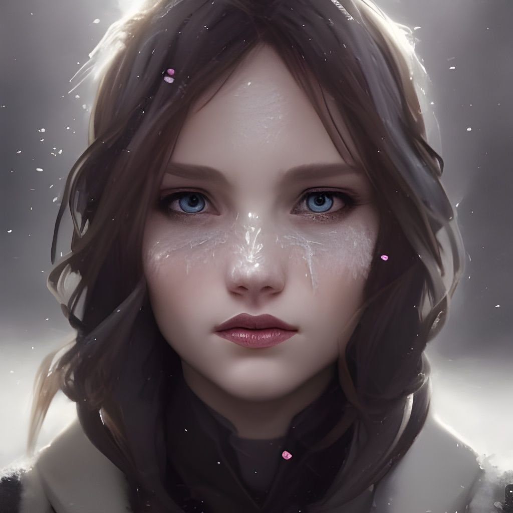 Frozen Death Portrait in Hyperdetailed Style