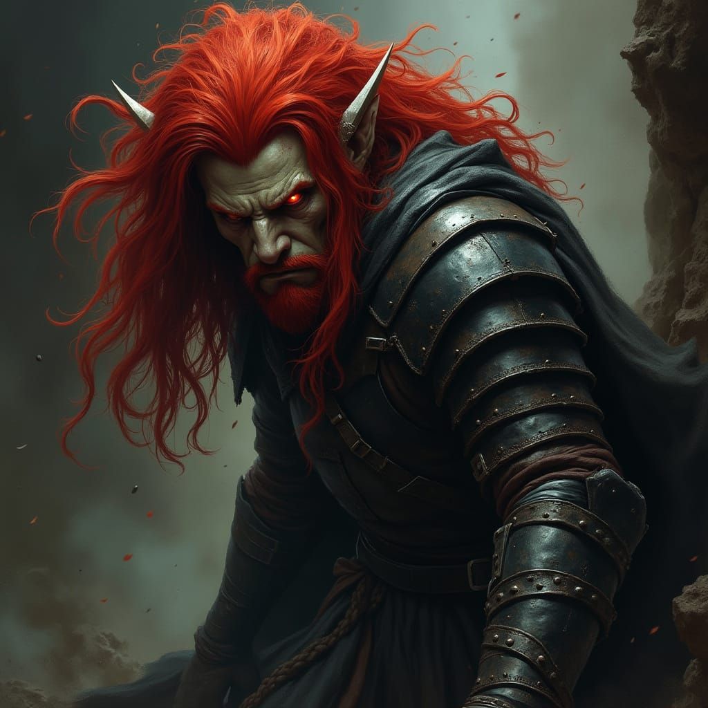 Red-haired Rogue in Dramatic Fantasy Art