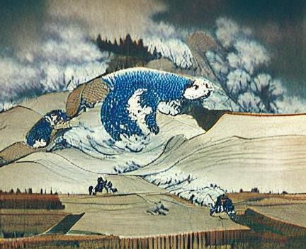 Japanese Landscape in Ukiyo-e Style