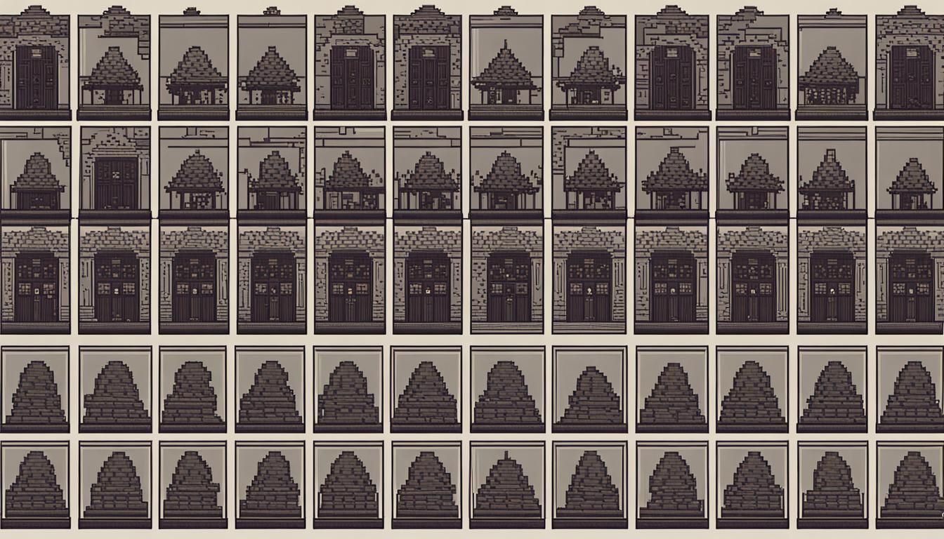 Monk's Dojo Pixel Art Sprite Sheet for Atari