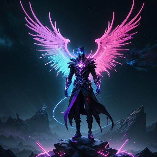 Cosmic Goddess of Knowledge Reigns on Neon Streets