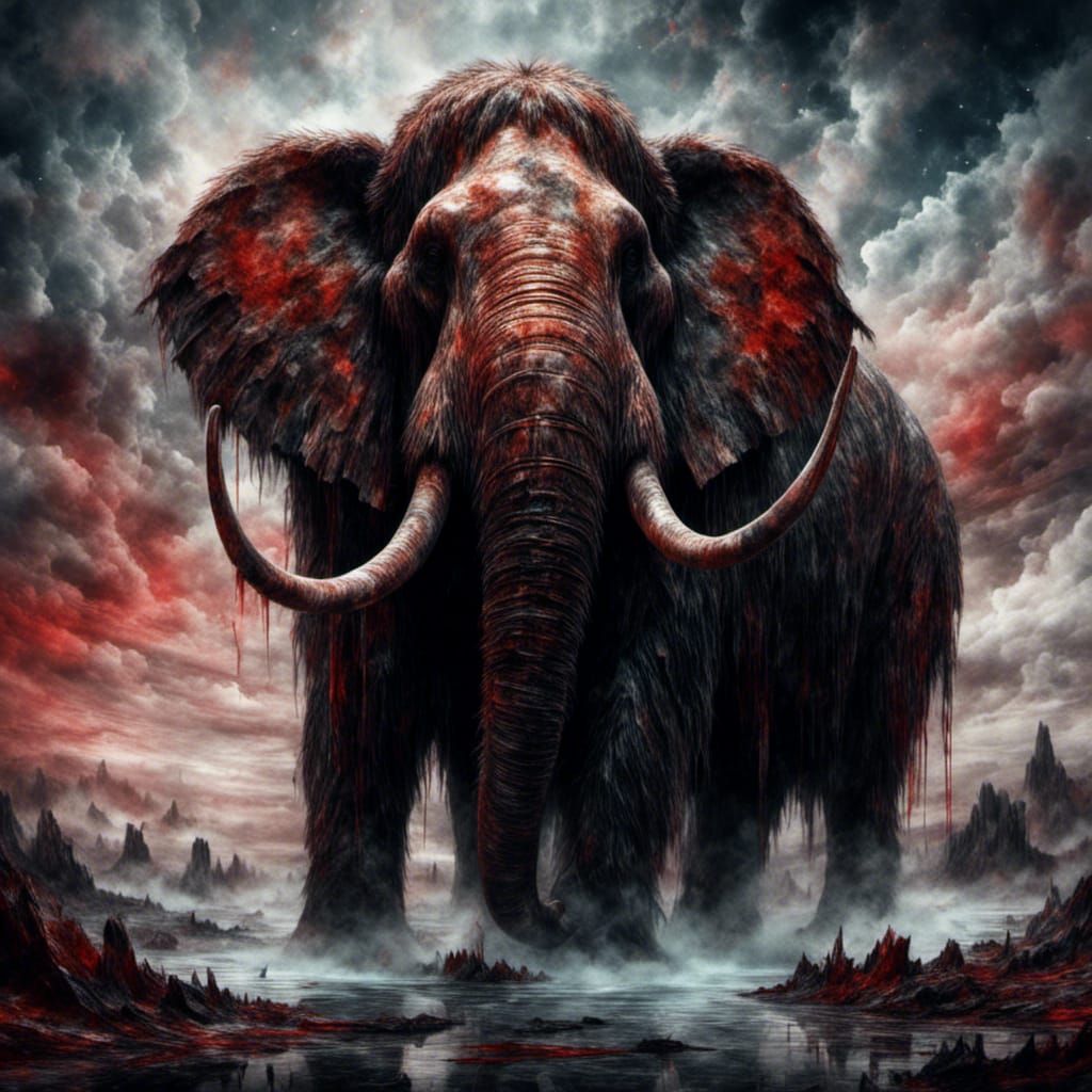 Woolly Mammoth Emerges from Celestial Clouds