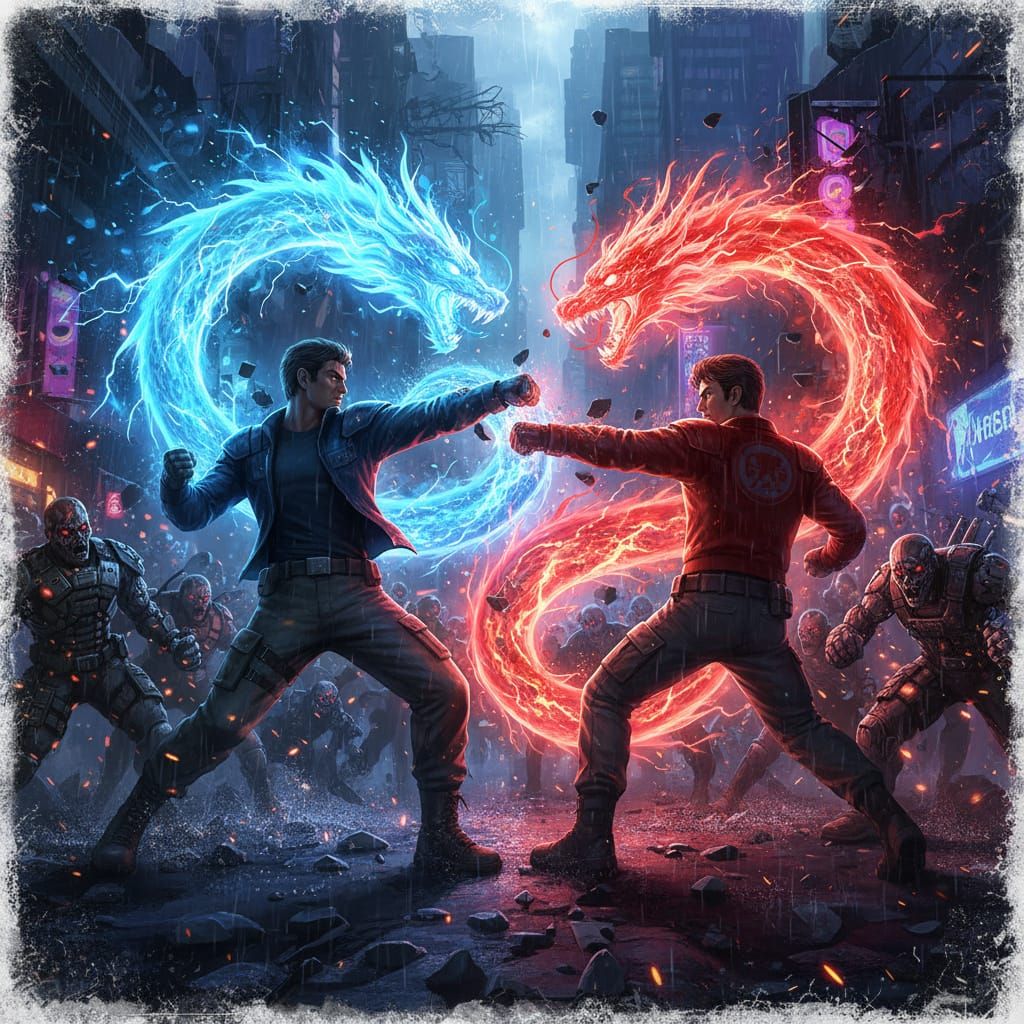 Double Dragon Duo Unleash Flaming Dragon Power
