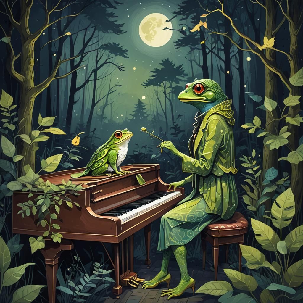 Jazz Owl and Frog Moonlight Concert