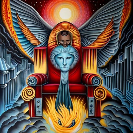 Epic Ra God on Throne: Graffiti Art