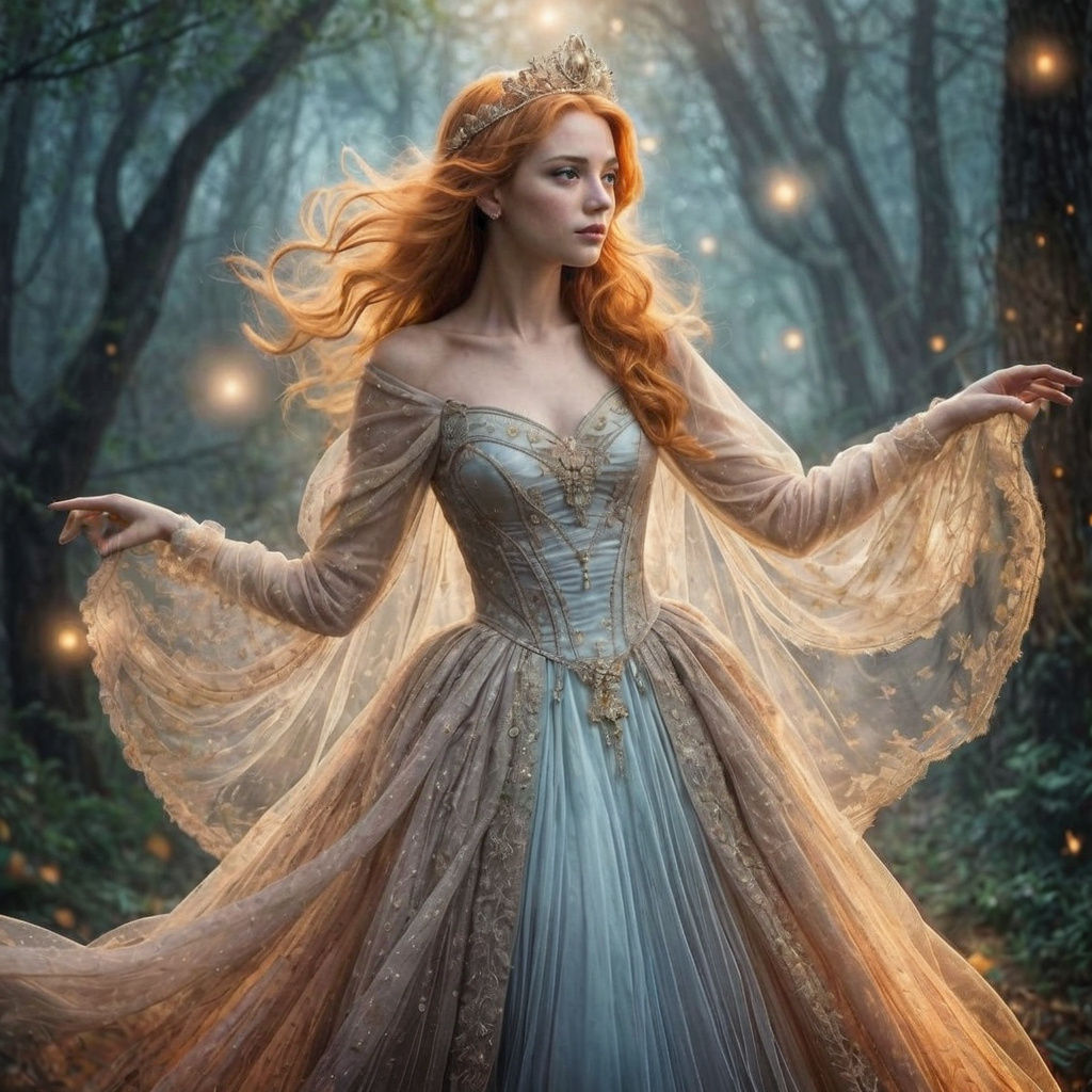Ethereal princess with ginger hair
